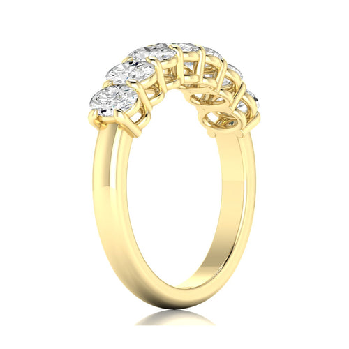 Lab Grown 7 - Stone Oval Basket Diamond Ring (F+ Color-VS+Clarity)
