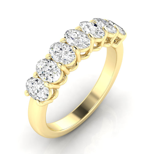 Lab Grown 7 - Stone Oval Basket Diamond Ring (F+ Color-VS+Clarity)