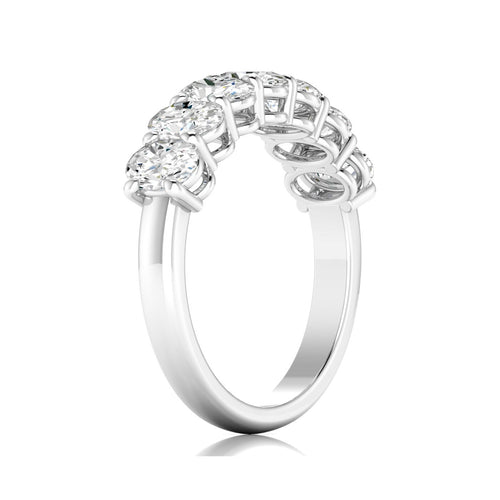 Lab Grown 7 - Stone Oval Basket Diamond Ring (F+ Color-VS+Clarity)