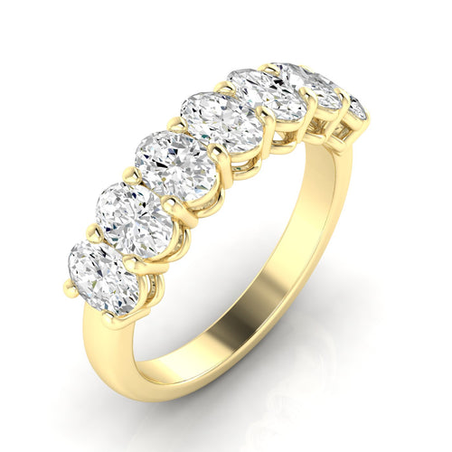 Lab Grown 7 - Stone Oval Basket Diamond Ring (F+ Color-VS+Clarity)