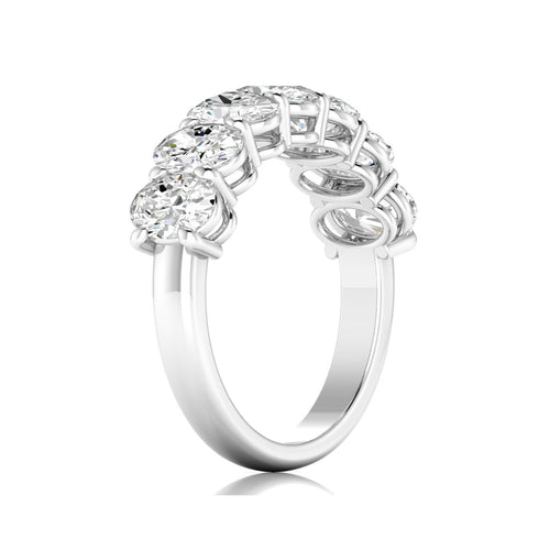 Lab Grown 7 - Stone Oval Basket Diamond Ring (F+ Color-VS+Clarity)
