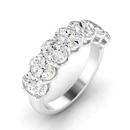 Lab Grown 7 - Stone Oval Basket Diamond Ring (F+ Color-VS+Clarity)
