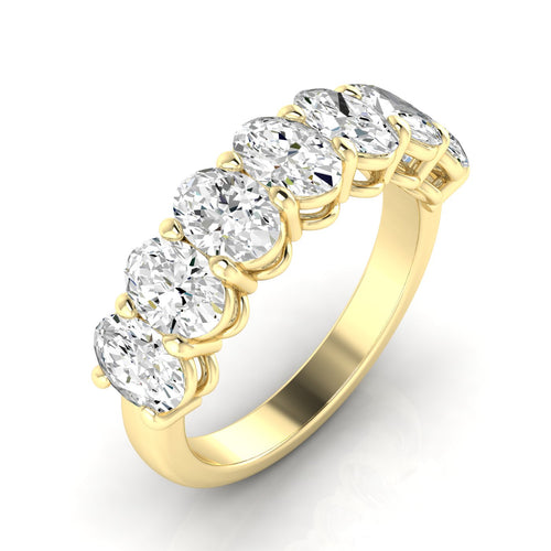 Lab Grown 7 - Stone Oval Basket Diamond Ring (F+ Color-VS+Clarity)