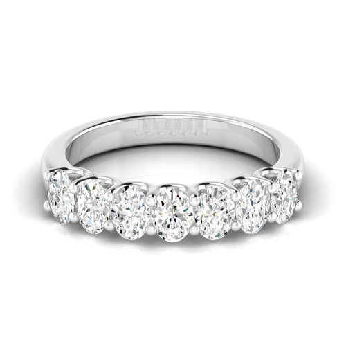 14 Karat Seven- Stone U Shaped Oval Lab Grown Diamond Ring(F+Color -VS+ Clarity)