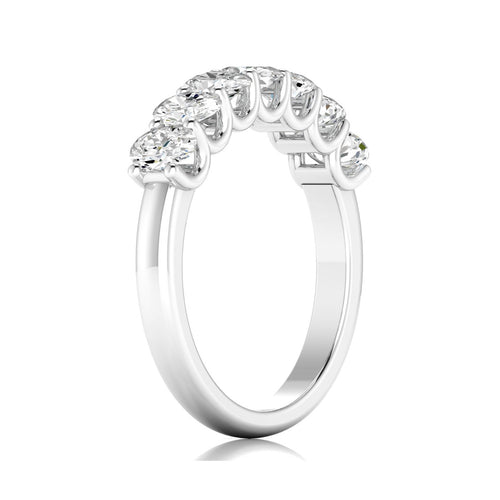 14 Karat Seven- Stone U Shaped Oval Lab Grown Diamond Ring(F+Color -VS+ Clarity)