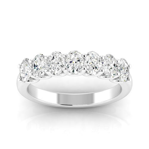 14 Karat Seven- Stone U Shaped Oval Lab Grown Diamond Ring(F+Color -VS+ Clarity)