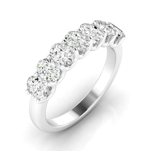 14 Karat Seven- Stone U Shaped Oval Lab Grown Diamond Ring(F+Color -VS+ Clarity)