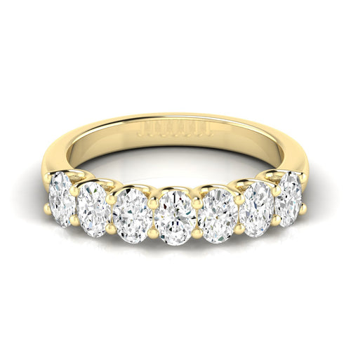 14 Karat Seven- Stone U Shaped Oval Lab Grown Diamond Ring(F+Color -VS+ Clarity)