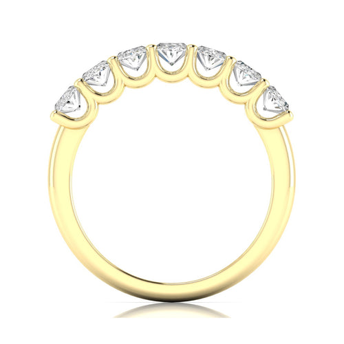 14 Karat Seven- Stone U Shaped Oval Lab Grown Diamond Ring(F+Color -VS+ Clarity)