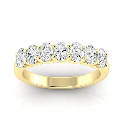 14 Karat Seven- Stone U Shaped Oval Lab Grown Diamond Ring(F+Color -VS+ Clarity)