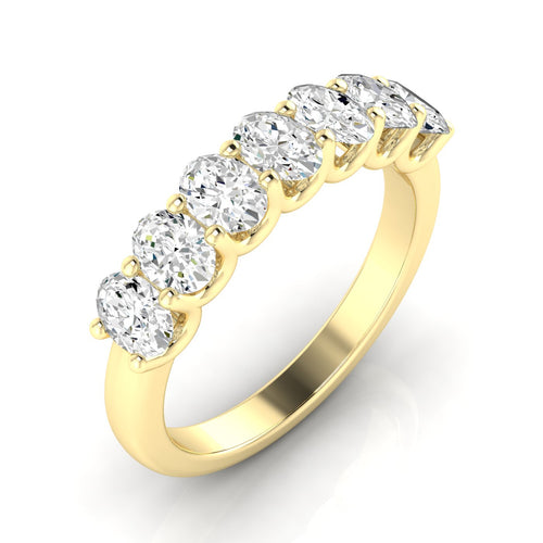 14 Karat Seven- Stone U Shaped Oval Lab Grown Diamond Ring(F+Color -VS+ Clarity)
