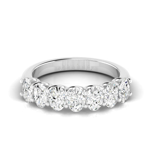 14 Karat Seven- Stone U Shaped Oval Lab Grown Diamond Ring(F+Color -VS+ Clarity)
