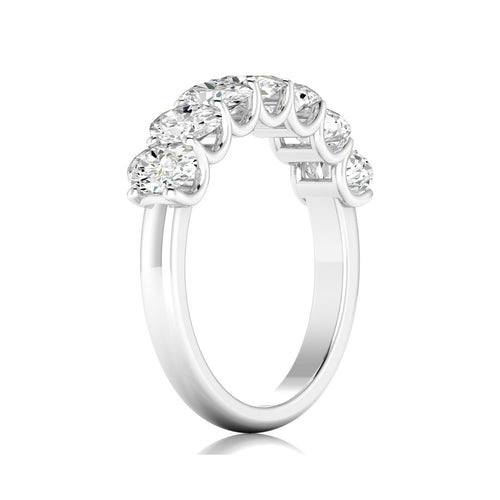 14 Karat Seven- Stone U Shaped Oval Lab Grown Diamond Ring(F+Color -VS+ Clarity)