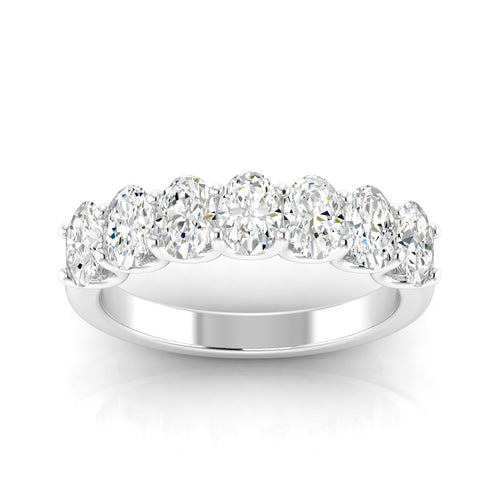 14 Karat Seven- Stone U Shaped Oval Lab Grown Diamond Ring(F+Color -VS+ Clarity)