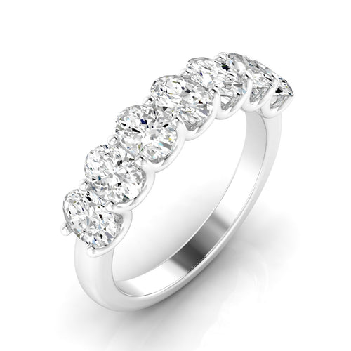 14 Karat Seven- Stone U Shaped Oval Lab Grown Diamond Ring(F+Color -VS+ Clarity)