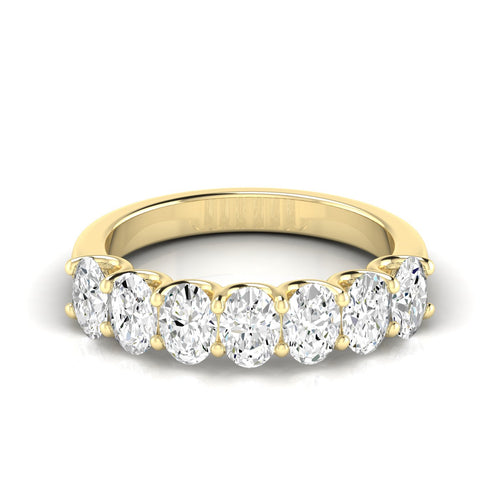 14 Karat Seven- Stone U Shaped Oval Lab Grown Diamond Ring(F+Color -VS+ Clarity)