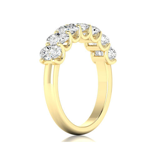 14 Karat Seven- Stone U Shaped Oval Lab Grown Diamond Ring(F+Color -VS+ Clarity)