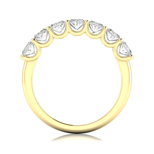 14 Karat Seven- Stone U Shaped Oval Lab Grown Diamond Ring(F+Color -VS+ Clarity)