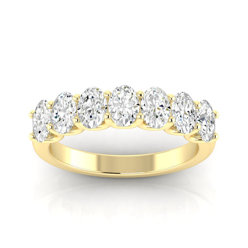 14 Karat Seven- Stone U Shaped Oval Lab Grown Diamond Ring(F+Color -VS+ Clarity)