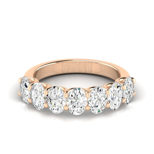 14 Karat Seven- Stone U Shaped Oval Lab Grown Diamond Ring(F+Color -VS+ Clarity)