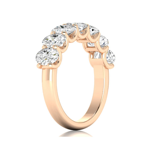 14 Karat Seven- Stone U Shaped Oval Lab Grown Diamond Ring(F+Color -VS+ Clarity)