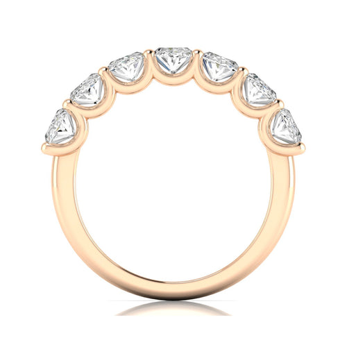 14 Karat Seven- Stone U Shaped Oval Lab Grown Diamond Ring(F+Color -VS+ Clarity)