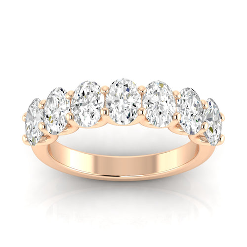 14 Karat Seven- Stone U Shaped Oval Lab Grown Diamond Ring(F+Color -VS+ Clarity)