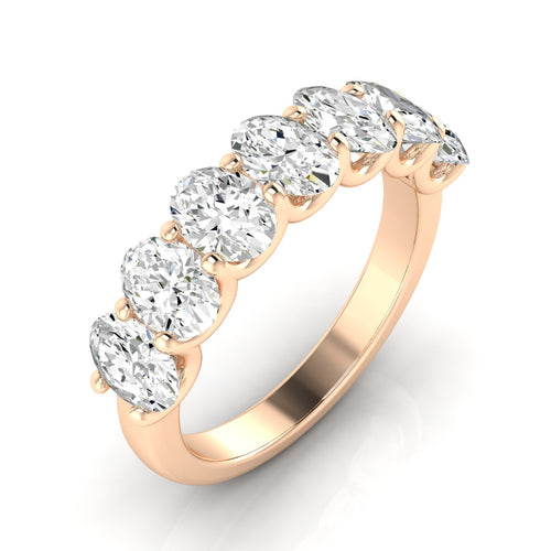 14 Karat Seven- Stone U Shaped Oval Lab Grown Diamond Ring(F+Color -VS+ Clarity)