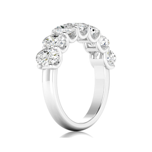 14 Karat Seven- Stone U Shaped Oval Lab Grown Diamond Ring(F+Color -VS+ Clarity)
