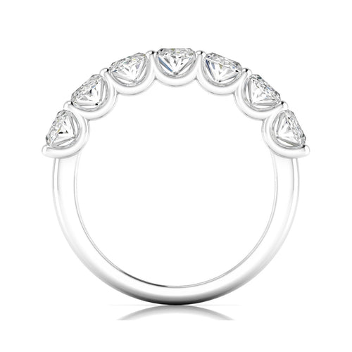 14 Karat Seven- Stone U Shaped Oval Lab Grown Diamond Ring(F+Color -VS+ Clarity)