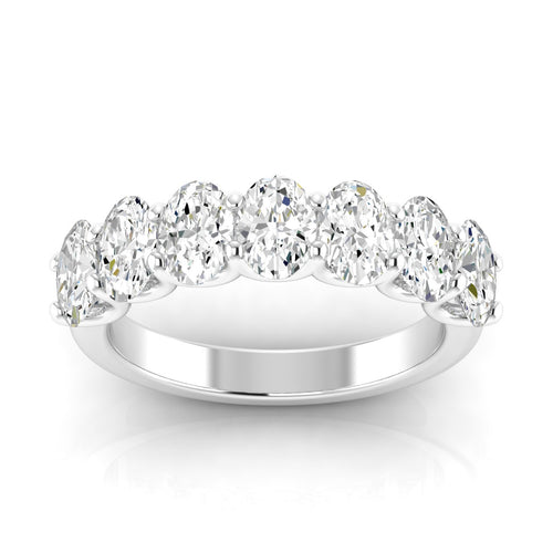 14 Karat Seven- Stone U Shaped Oval Lab Grown Diamond Ring(F+Color -VS+ Clarity)