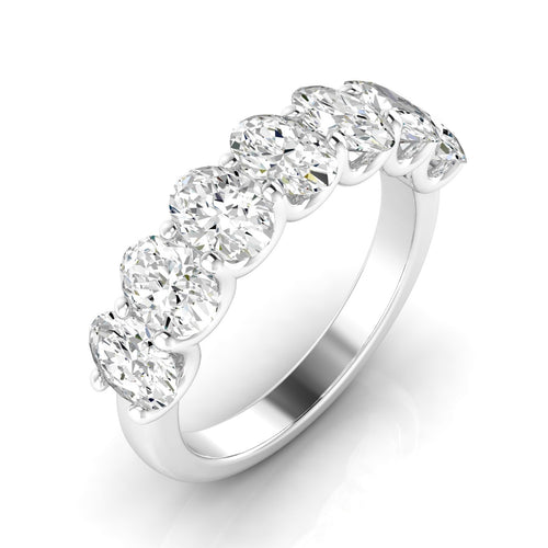 14 Karat Seven- Stone U Shaped Oval Lab Grown Diamond Ring(F+Color -VS+ Clarity)