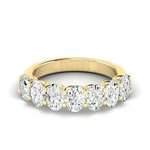 14 Karat Seven- Stone U Shaped Oval Lab Grown Diamond Ring(F+Color -VS+ Clarity)