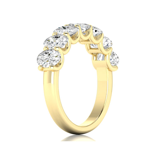 14 Karat Seven- Stone U Shaped Oval Lab Grown Diamond Ring(F+Color -VS+ Clarity)