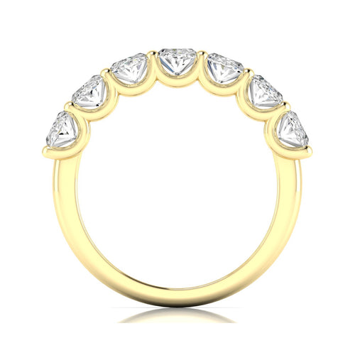 14 Karat Seven- Stone U Shaped Oval Lab Grown Diamond Ring(F+Color -VS+ Clarity)