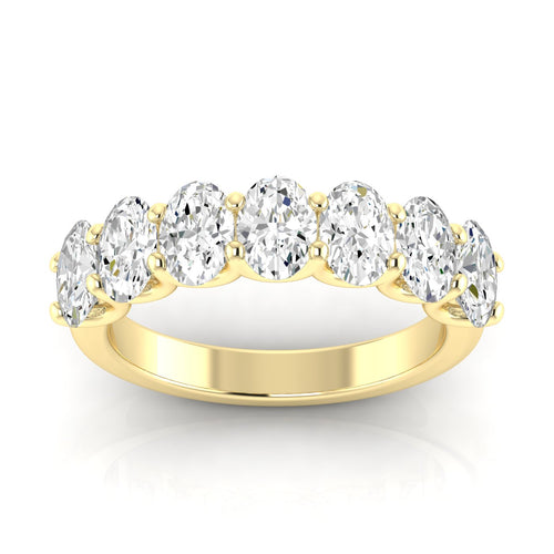 14 Karat Seven- Stone U Shaped Oval Lab Grown Diamond Ring(F+Color -VS+ Clarity)