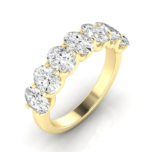 14 Karat Seven- Stone U Shaped Oval Lab Grown Diamond Ring(F+Color -VS+ Clarity)