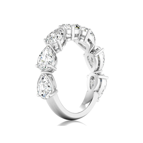 14 Karat Gold 7-Stone East-West Pear-Shape Lab Grown Diamond Ring(F+ Color VS+ Clarity)
