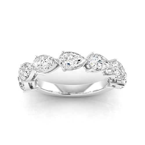 14 Karat Gold 7-Stone East-West Pear-Shape Lab Grown Diamond Ring(F+ Color VS+ Clarity)