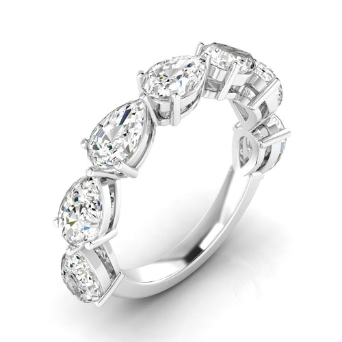 14 Karat Gold 7-Stone East-West Pear-Shape Lab Grown Diamond Ring(F+ Color VS+ Clarity)