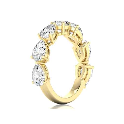 14 Karat Gold 7-Stone East-West Pear-Shape Lab Grown Diamond Ring(F+ Color VS+ Clarity)