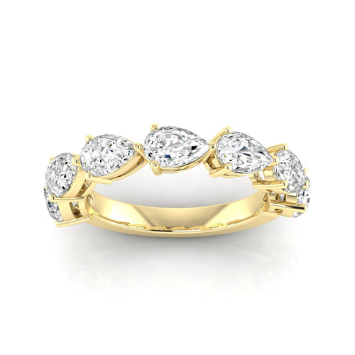 14 Karat Gold 7-Stone East-West Pear-Shape Lab Grown Diamond Ring(F+ Color VS+ Clarity)