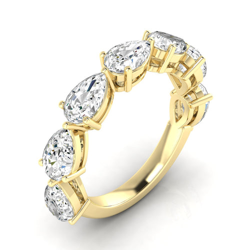 14 Karat Gold 7-Stone East-West Pear-Shape Lab Grown Diamond Ring(F+ Color VS+ Clarity)