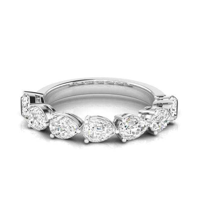 14 Karat Gold 7-Stone East-West Pear-Shape Lab Grown Diamond Ring(F+ Color VS+ Clarity)