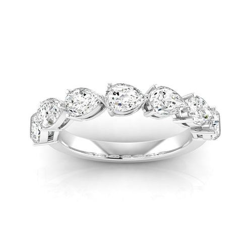 14 Karat Gold 7-Stone East-West Pear-Shape Lab Grown Diamond Ring(F+ Color VS+ Clarity)