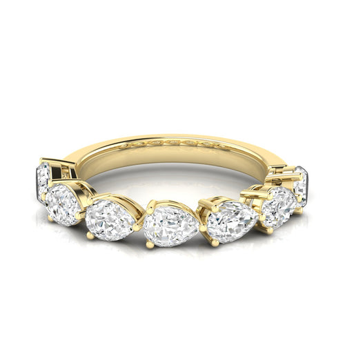 14 Karat Gold 7-Stone East-West Pear-Shape Lab Grown Diamond Ring(F+ Color VS+ Clarity)