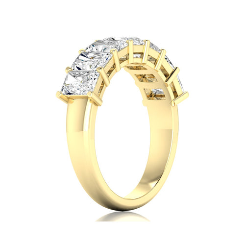 Lab Grown 7-Stone Radiant Diamond Ring (F+Color-VS+ Clarity)