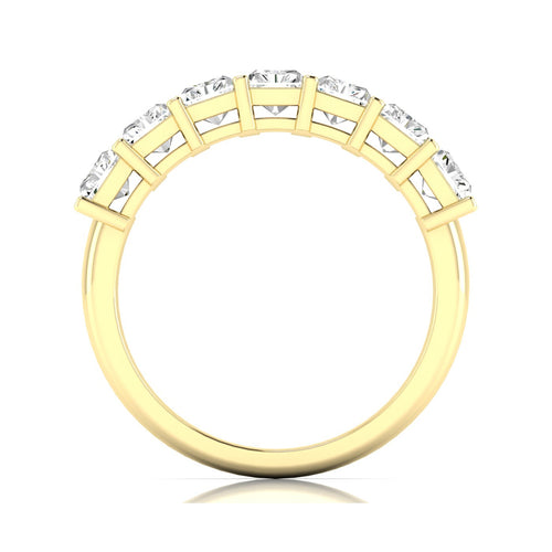 Lab Grown 7-Stone Radiant Diamond Ring (F+Color-VS+ Clarity)