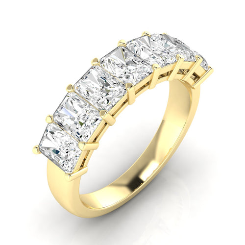 Lab Grown 7-Stone Radiant Diamond Ring (F+Color-VS+ Clarity)