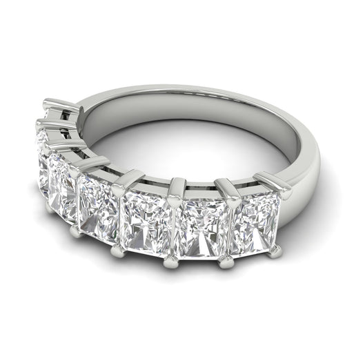 Lab Grown 7-Stone Radiant Diamond Ring (F+Color-VS+ Clarity)